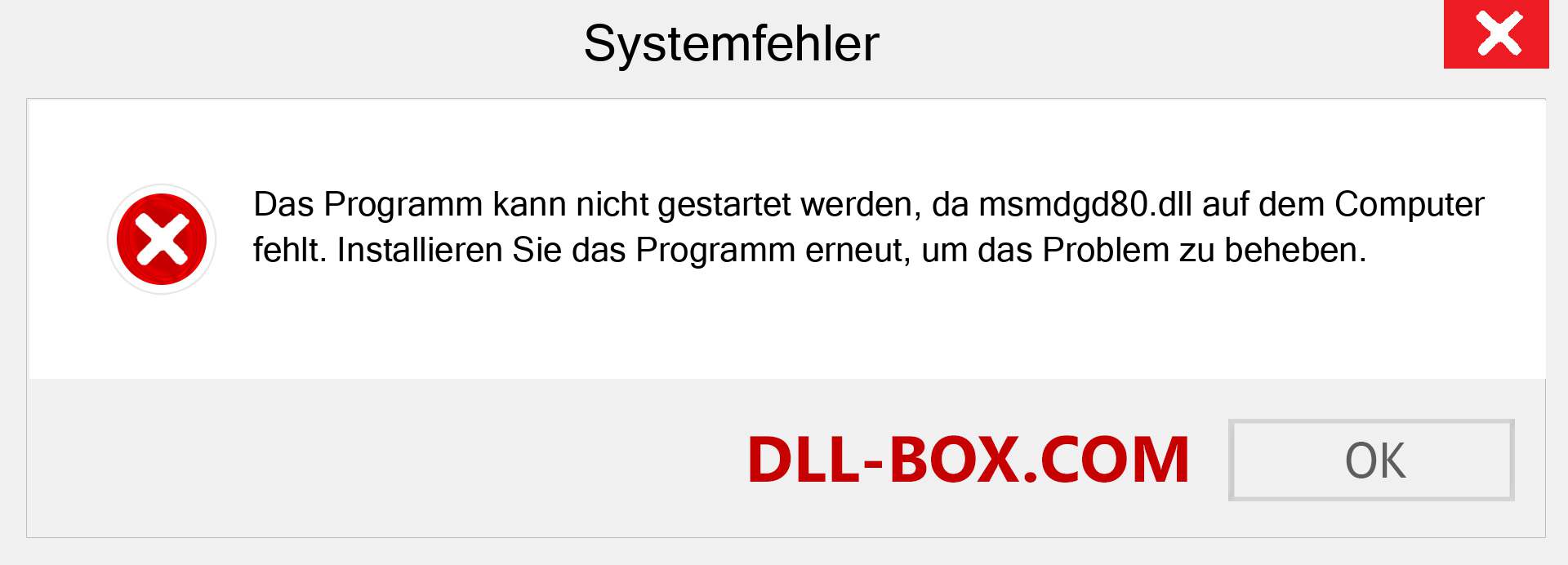 msmdgd80.dll-Datei fehlt?. Download für Windows 7, 8, 10 - Fix msmdgd80 dll Missing Error unter Windows, Fotos, Bildern